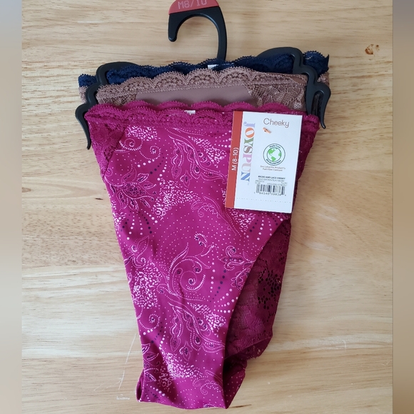 Joyspun Set Of 3  M 8-10 Micro and Lace Cheeky Panties New - Picture 2 of 4